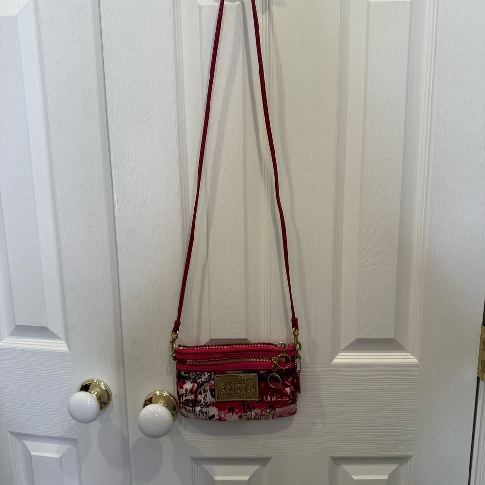 Authentic Coach Poppy Y2K Graffiti Pink and Gold Crossbody Bag